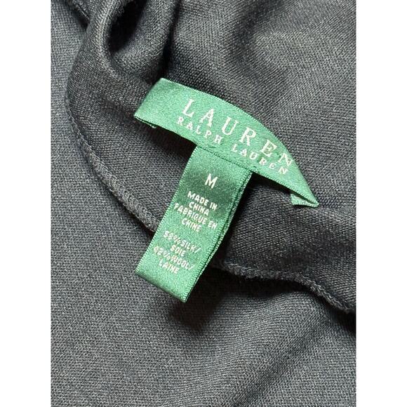 RALPH LAUREN silk wool blend knit fit flare 3/4 sleeve a line midi capsule dress - Picture 6 of 7